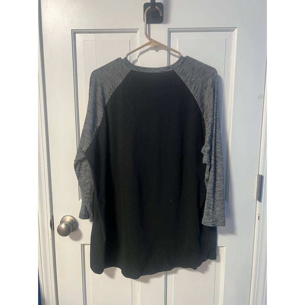 Nirvana Smiley Face Graphic Raglan Baseball Tee Black Grey 2XL 2016 Licensed - Picture 5 of 5